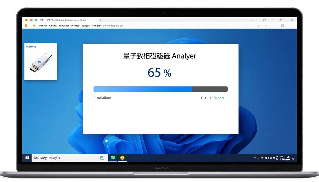 Computer screen showing quantum resonance magnetic analyzer software installation wizard progress