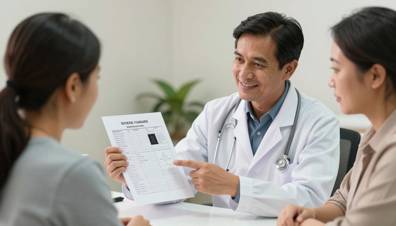 Healthcare professional explaining quantum scanner results to Filipino client Healthcare professional explaining quantum scanner results to Filipino client