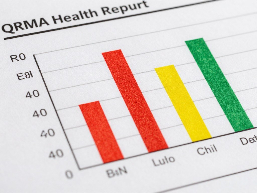 Heavy metal toxicity indicators shown on QRMA analysis report chart