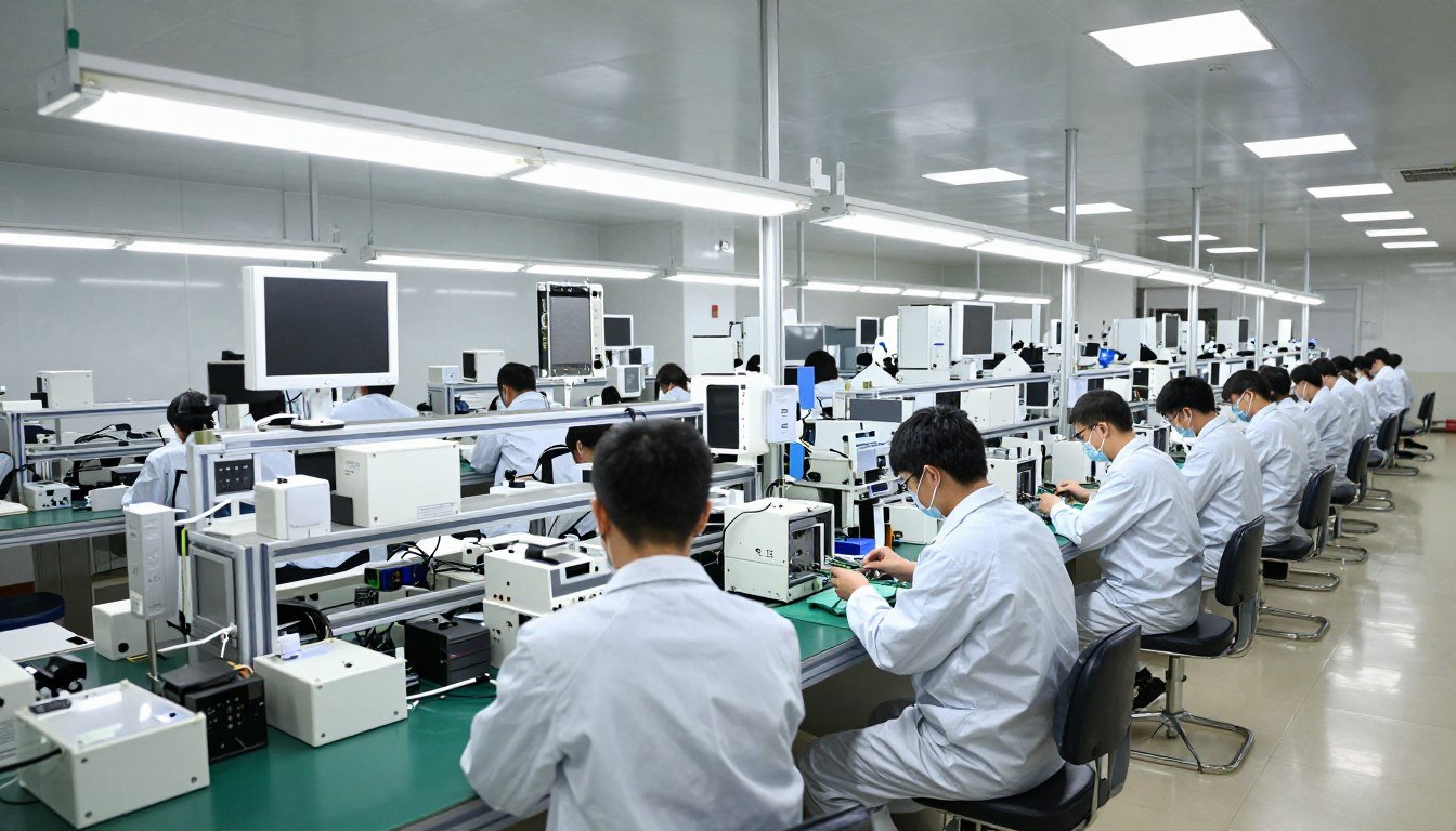 MAIKONG factory production line with quantum analyzers being assembled MAIKONG factory production line with quantum analyzers being assembled
