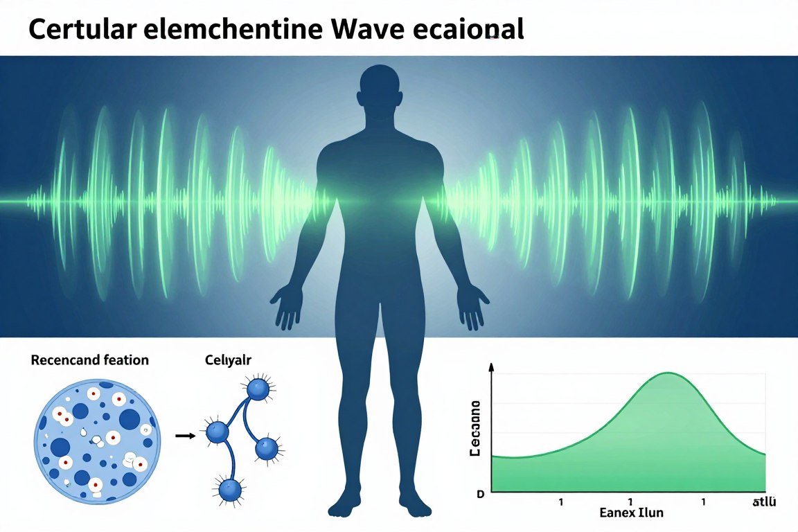 Scientific diagram showing electromagnetic wave analysis from human cells