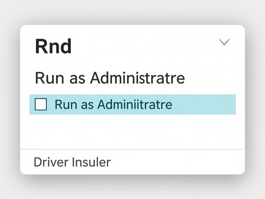 Windows run as administrator driver installation