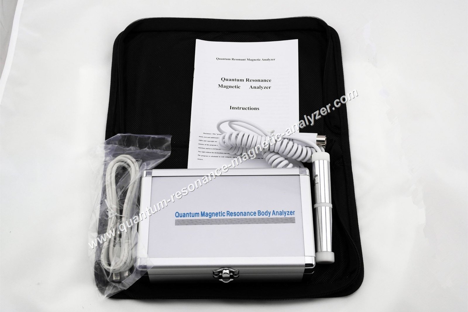 Close-up of quantum health analyzer sensor technology and electromagnetic wave detection mechanism