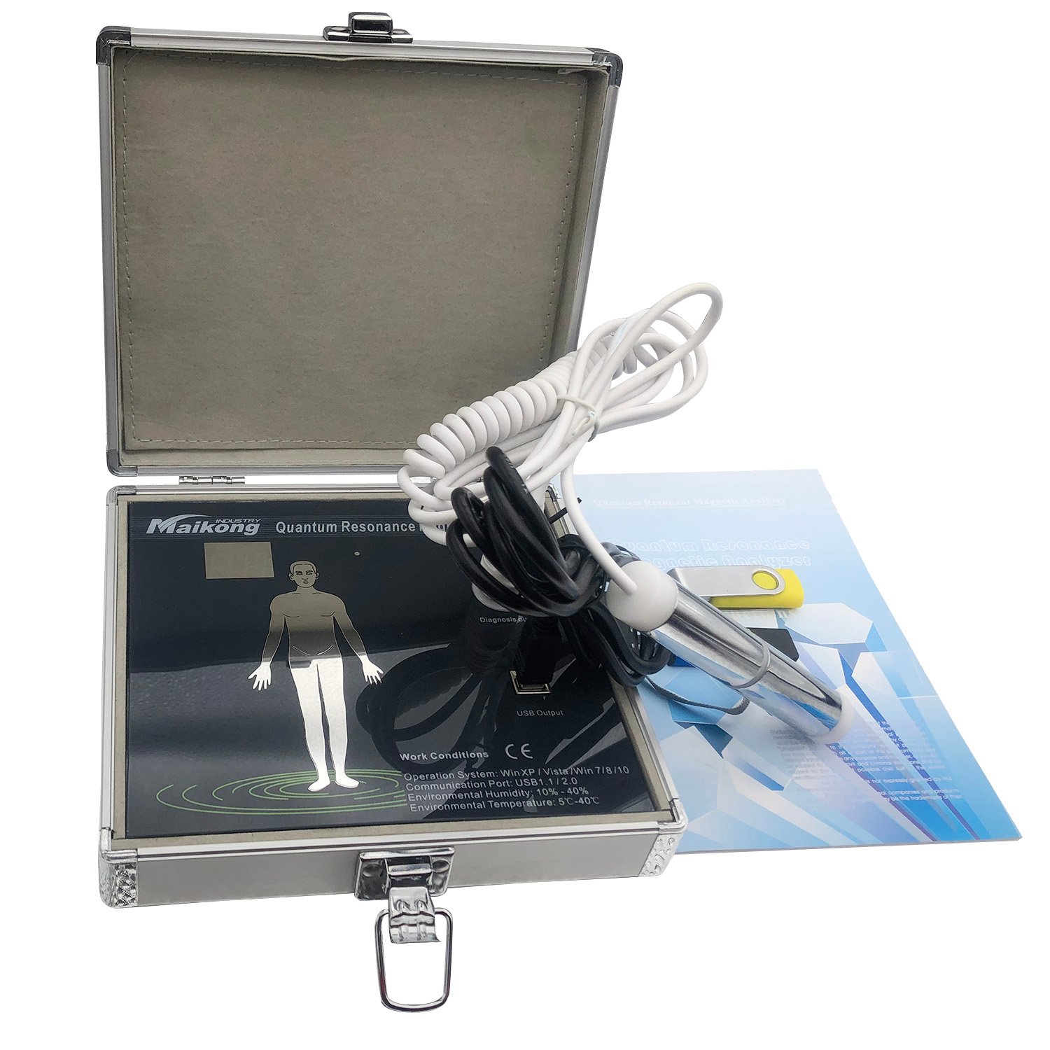 Medical professional conducting quantum resonance test on patient