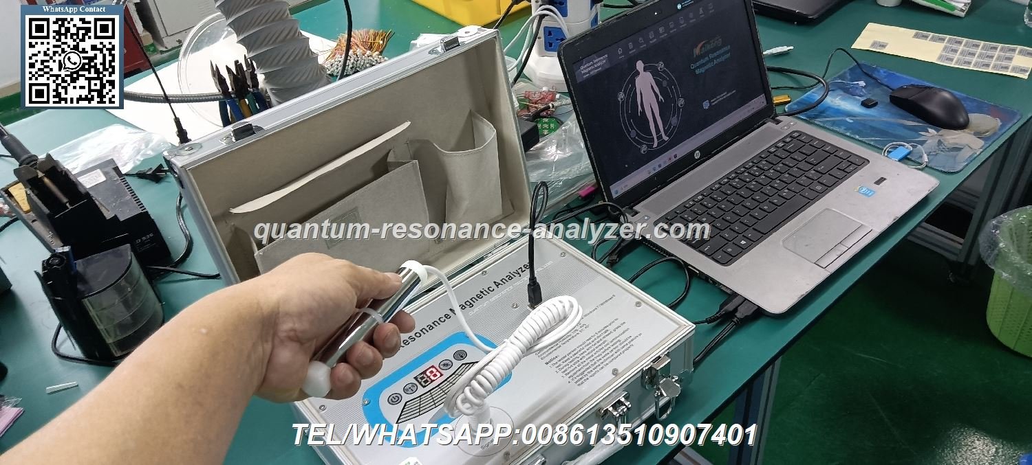 Quantum resonance magnetic analyzer device with USB connection and sensor handle