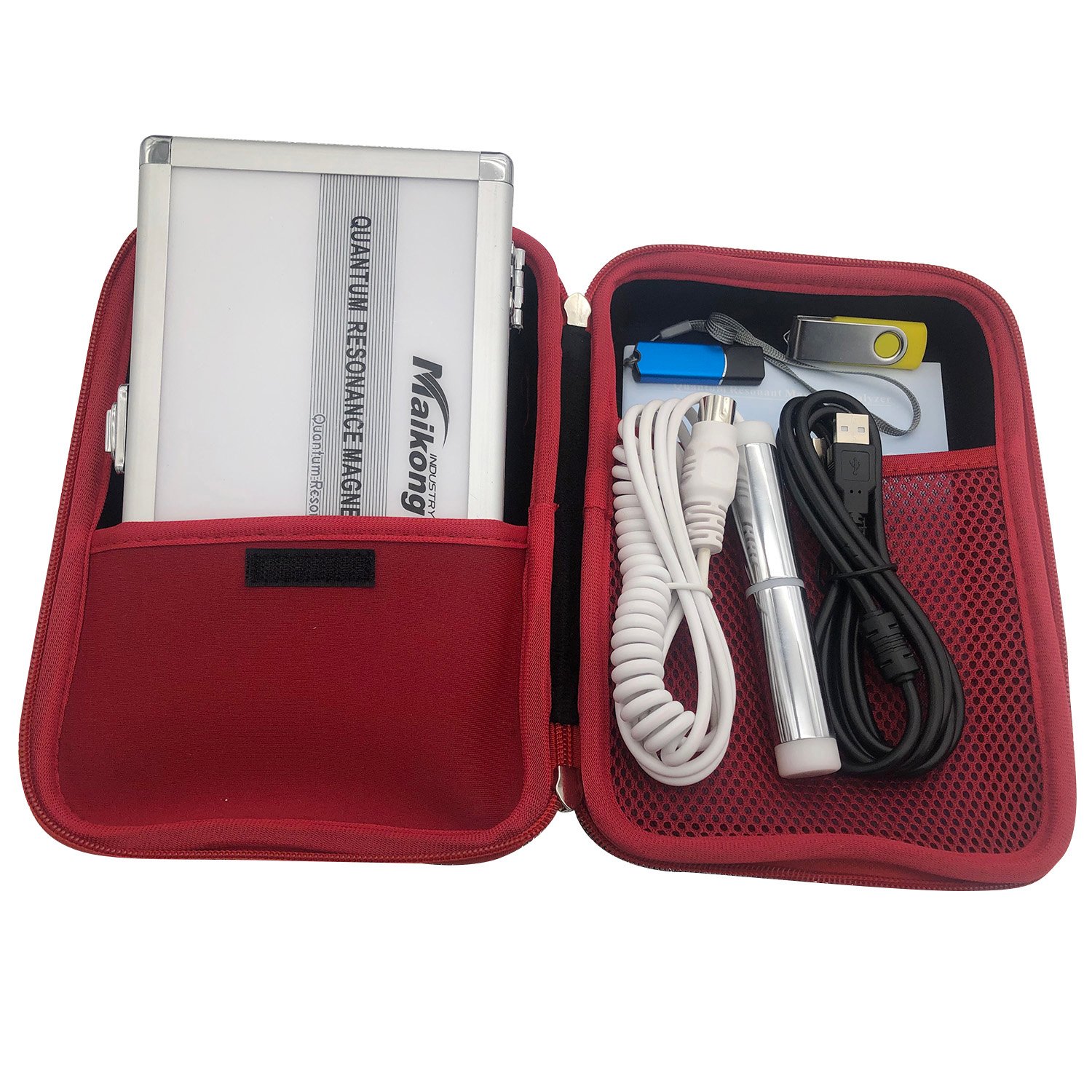 Side by side comparison of authentic MAIKONG quantum analyzer versus counterfeit device