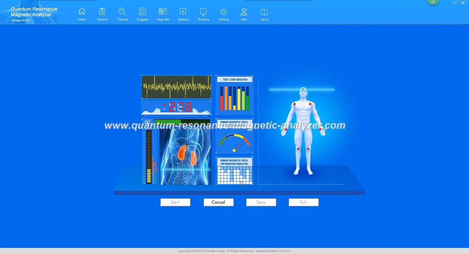 MAIKONG quantum scanner software interface showing multiple language options