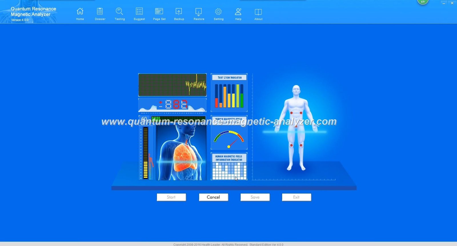 Quantum resonance magnetic analyzer installer free download software interface showing multiple language options