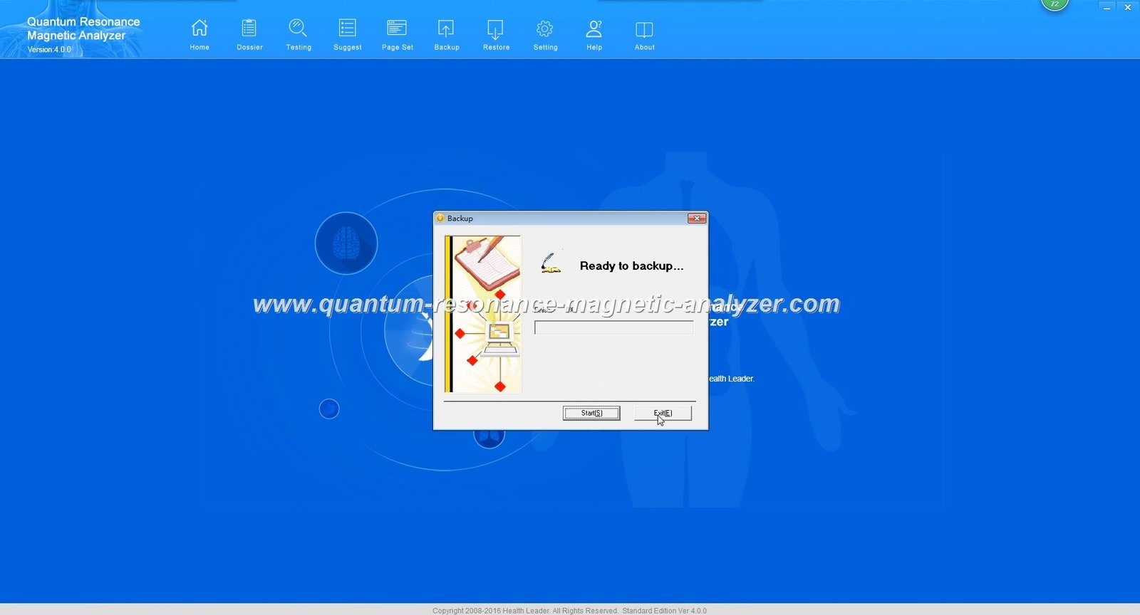 MAIKONG quantum scanner software interface showing multiple language options