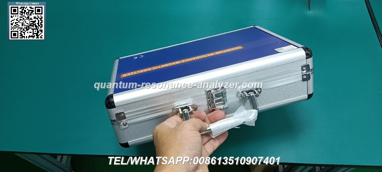 Quantum analyzer device displaying health reports on computer screen