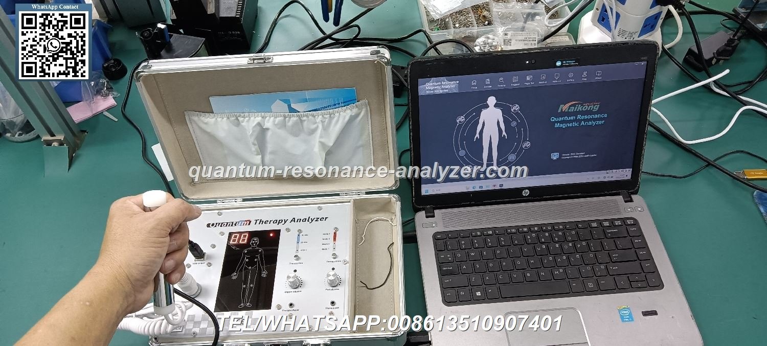 Complete quantum resonance magnetic analyzer package contents laid out