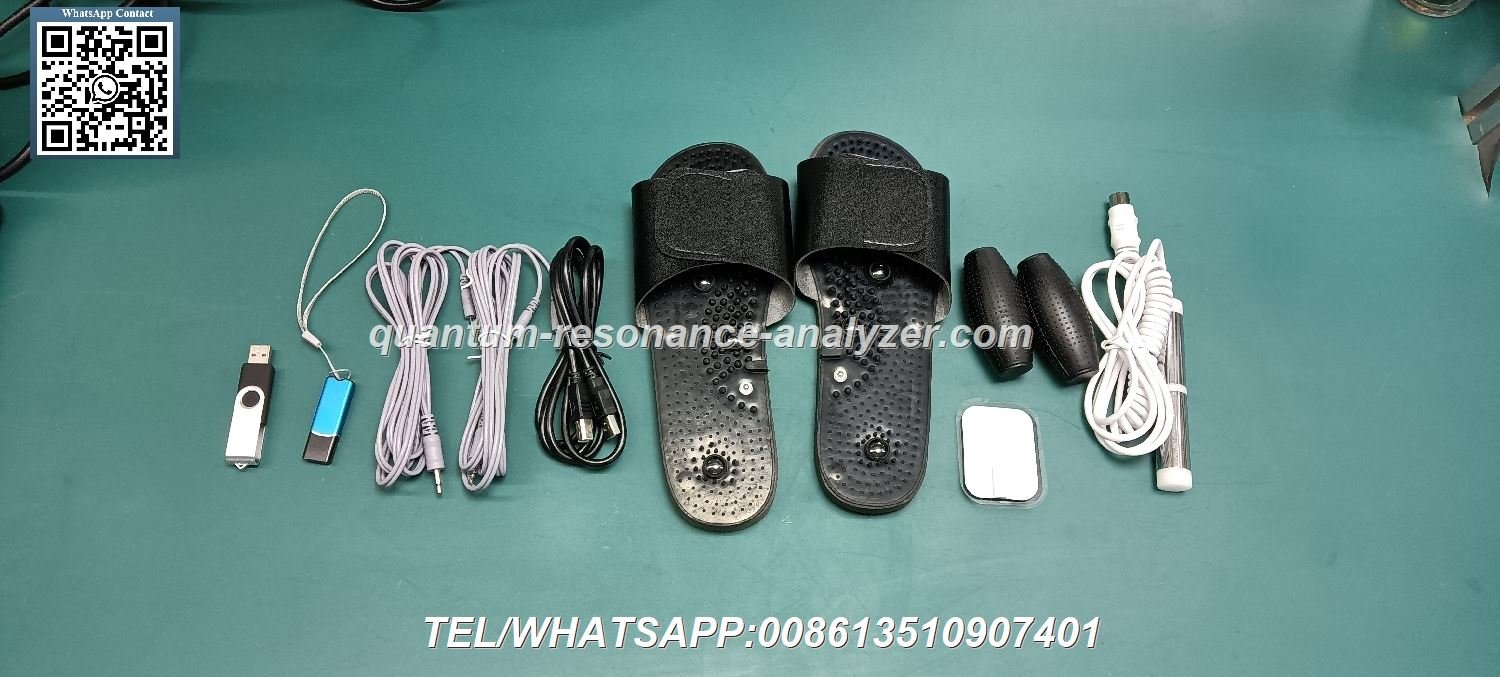 Complete quantum resonance magnetic analyzer package contents laid out