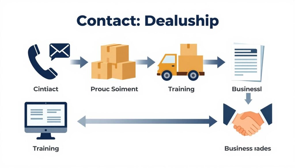 step-by-step process illustration for becoming MAIKONG dealer step-by-step process illustration for becoming MAIKONG dealer