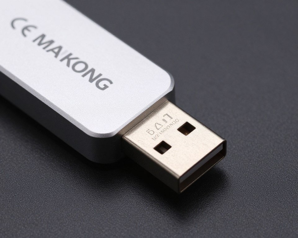 Close-up of genuine MAIKONG encryption dongle and CE certification mark Close-up of genuine MAIKONG encryption dongle and CE certification mark