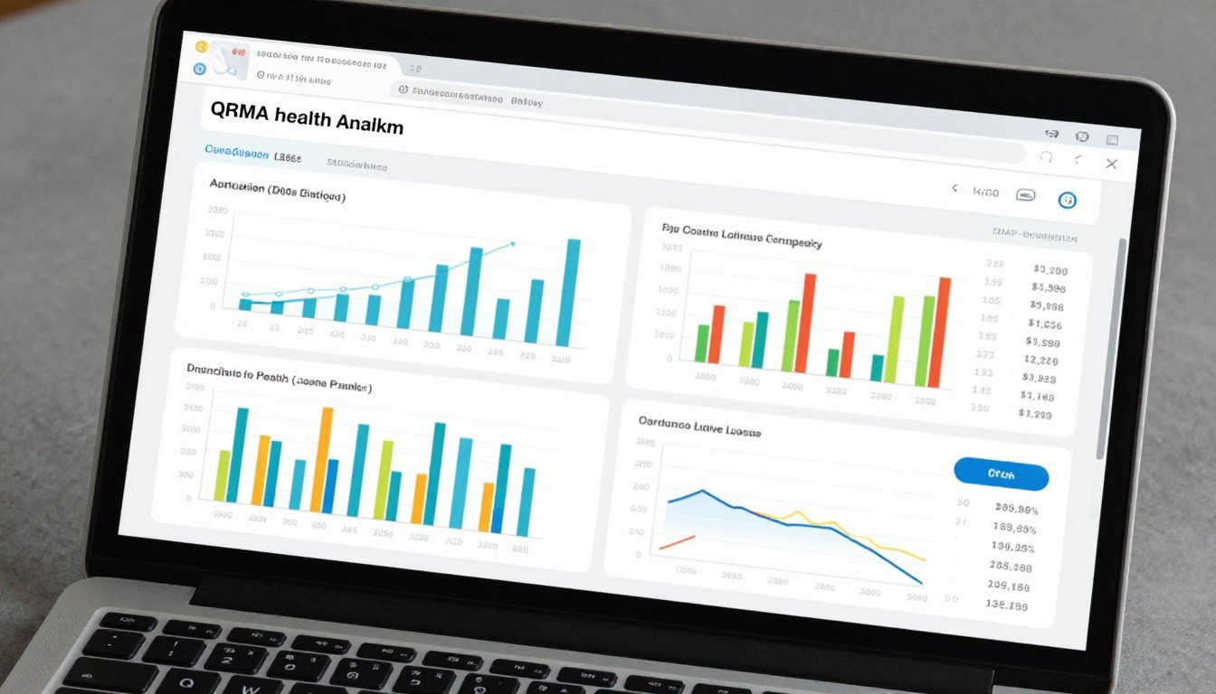 Computer screen showing detailed QRMA health analysis report with multiple charts Computer screen showing detailed QRMA health analysis report with multiple charts