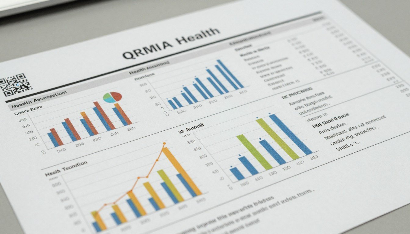 Sample QRMA health report printout showing multiple health indicators Sample QRMA health report printout showing multiple health indicators