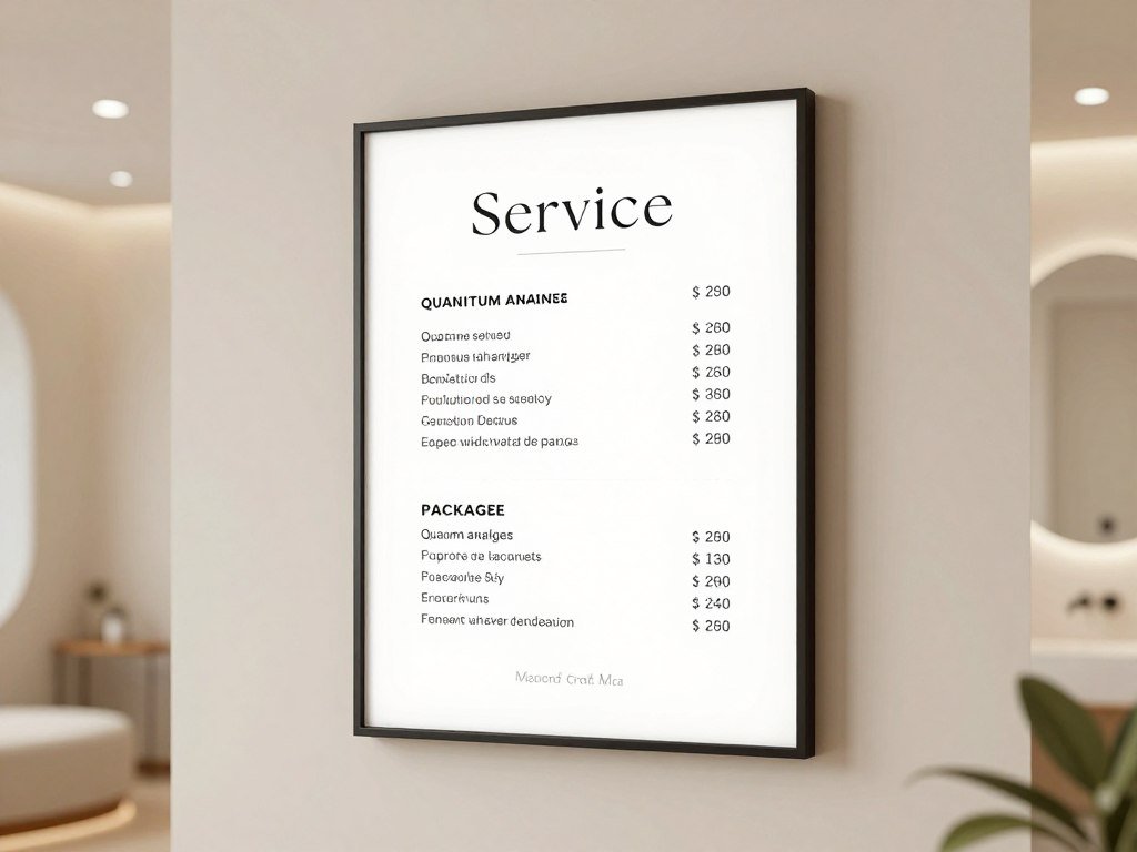 Wellness package service menu display Wellness package service menu display