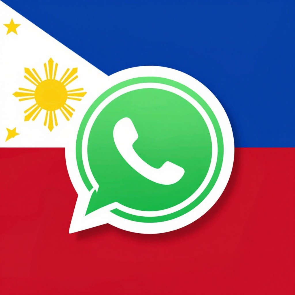 WhatsApp icon with Philippines flag background WhatsApp icon with Philippines flag background