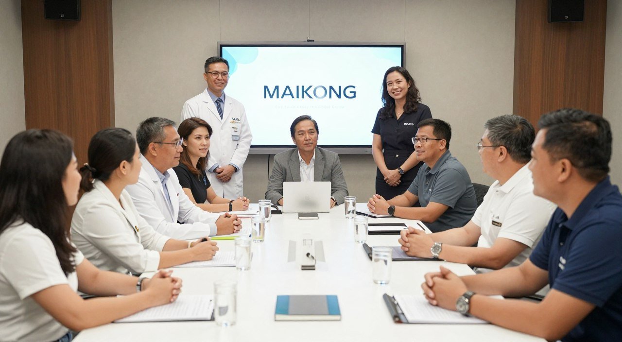 Diverse group of MAIKONG partners from Philippine wellness industry at business meeting Diverse group of MAIKONG partners from Philippine wellness industry at business meeting