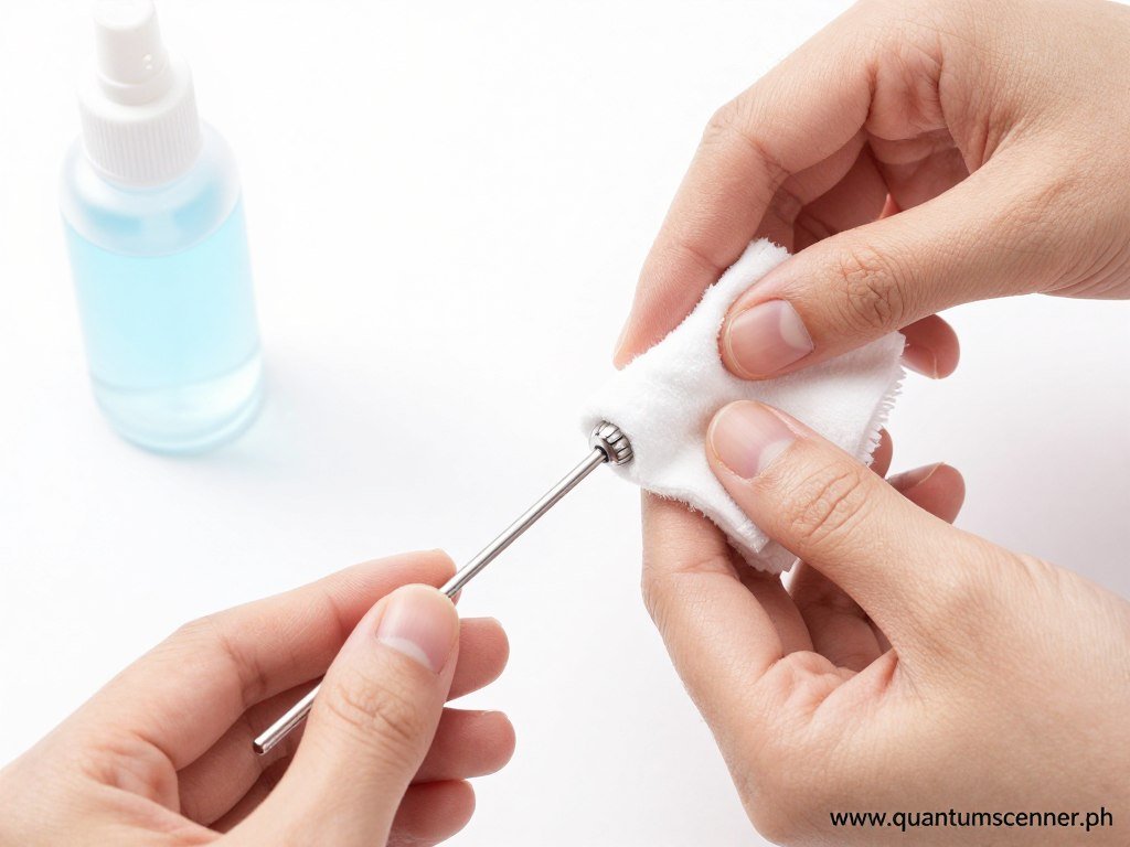 Proper cleaning method for quantum resonance test rod