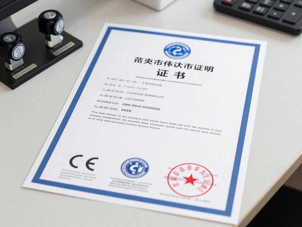 ce certification document and quality control inspection stamps