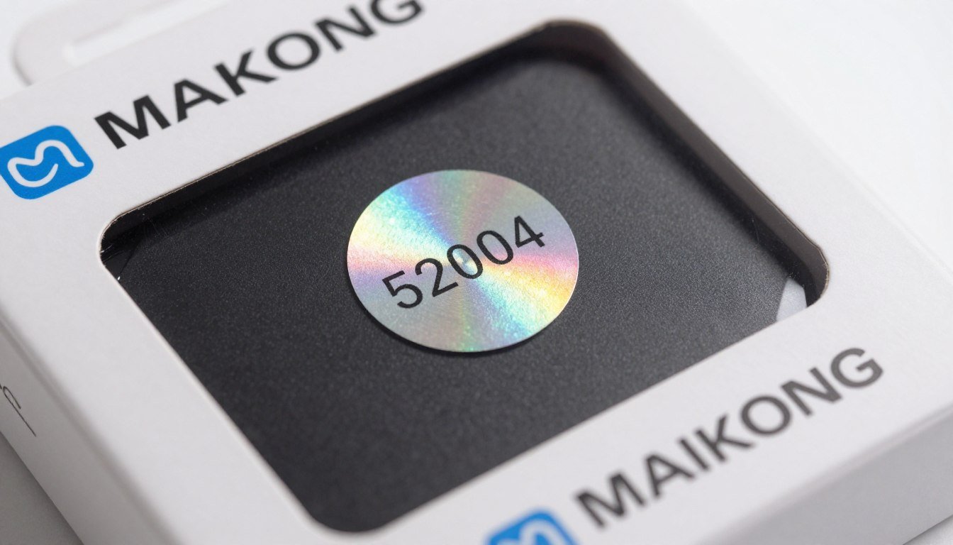 genuine maikong quantum scanner packaging showing authentication hologram and serial number