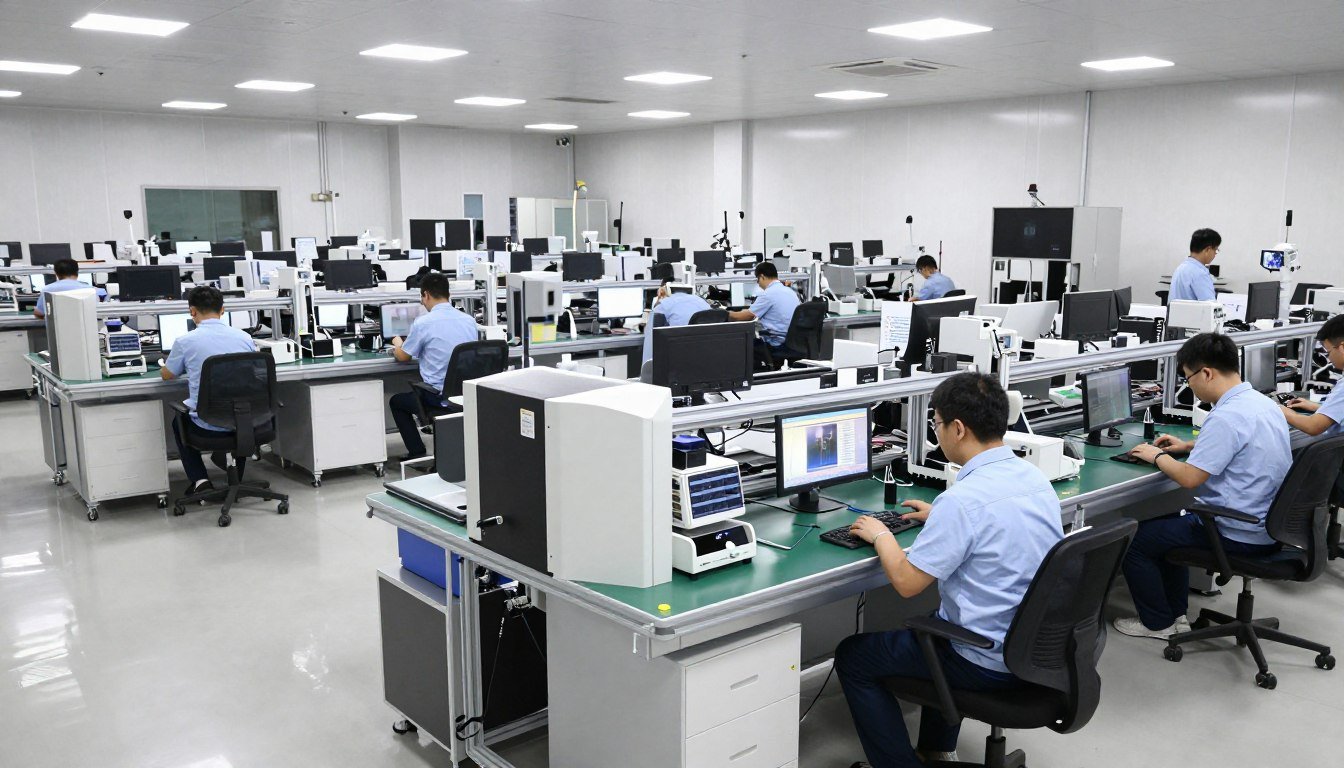 maikong manufacturing facility production floor with quality control testing stations