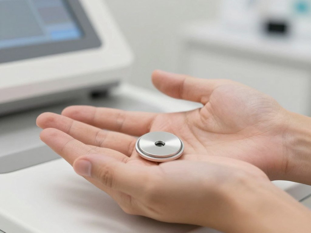 professional demonstrating proper hand position while holding quantum scanner sensor probe