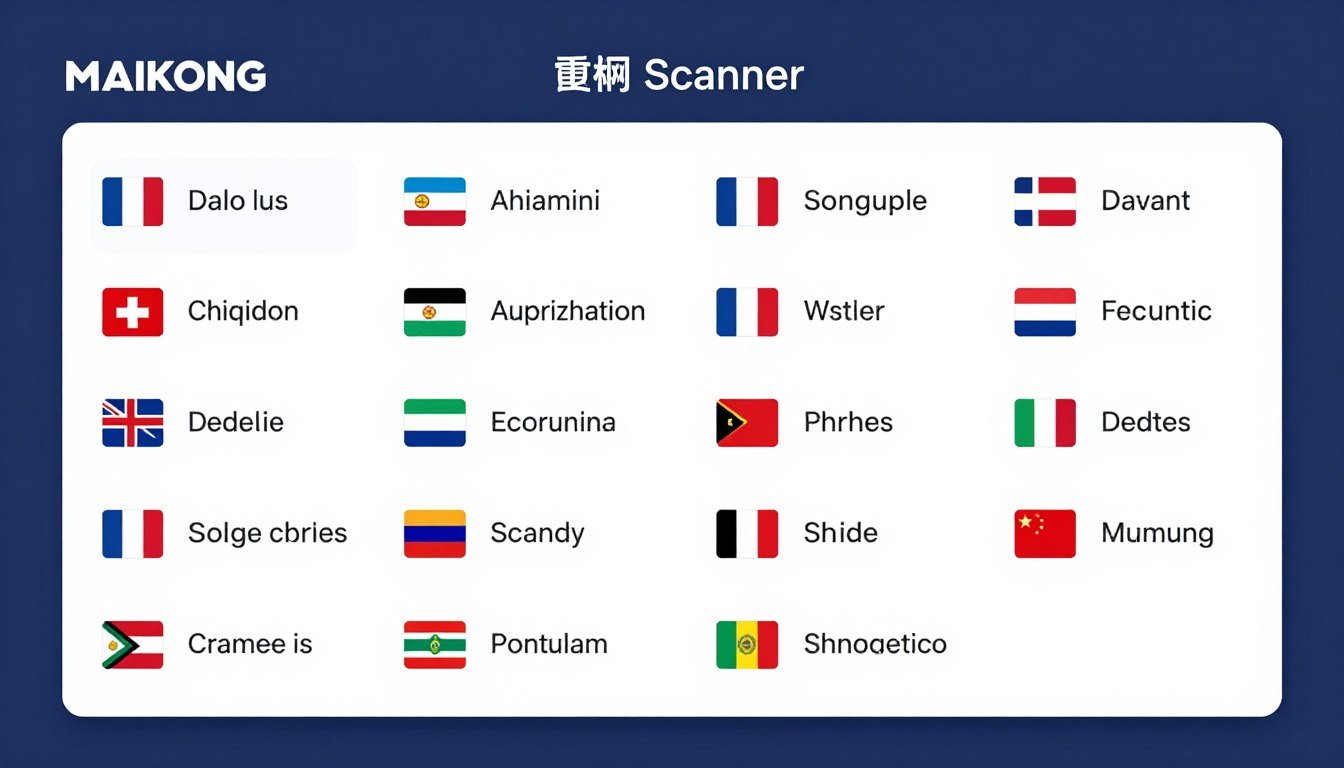 quantum scanner multilingual software interface showing language selection menu